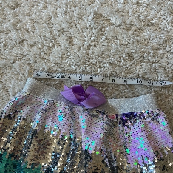 JoJo pink blue purple white sequin elastic waist girls skirt size large 10-12 - Picture 6 of 8
